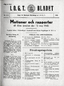 Distriktstidning, I.O.G.T BLADET Nr 5-6, 1940