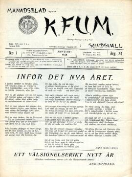 Månadsblad, K.F.U.M i Sundsvall, Nr 1, 1928