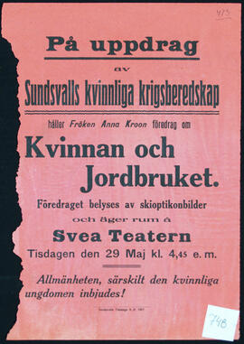 Affisch nr 0748, föredrag