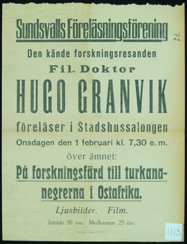 Affisch nr 1113, föredrag