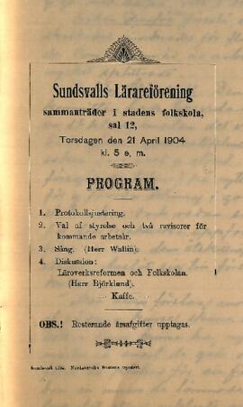 Protokoll 1904-04-21, program