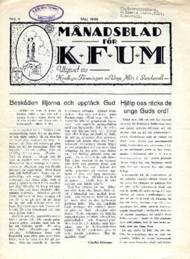 Månadsblad, K.F.U.M i Sundsvall, Nr 4, 1938