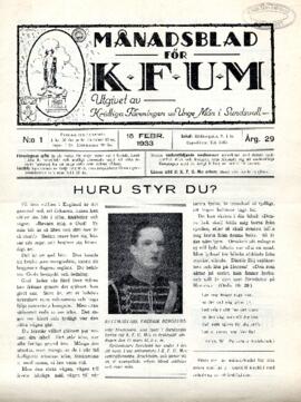Månadsblad, K.F.U.M i Sundsvall, Nr 1, 1933