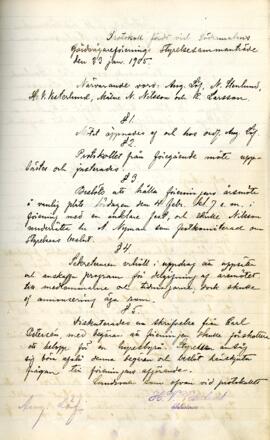 Styrelseprotokoll 1905-01-23