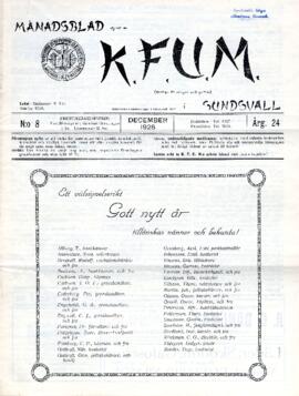 Månadsblad, K.F.U.M i Sundsvall, Nr 8, 1928