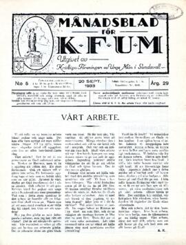 Månadsblad, K.F.U.M i Sundsvall, Nr 5, 1933