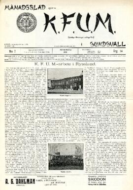 Månadsblad, K.F.U.M i Sundsvall, Nr 7, 1918