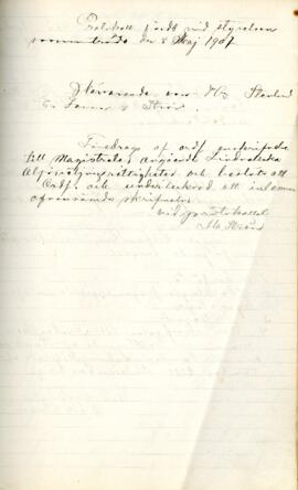 Styrelseprotokoll 1907-05-08