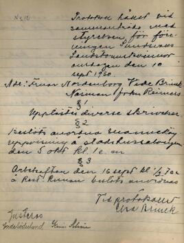 Styrelseprotokoll 1930-09-10