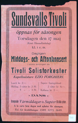 Affisch nr 0949, konsert