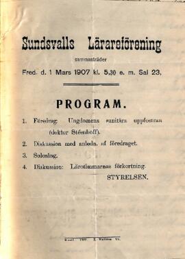 Protokoll 1907-03-01, progrm