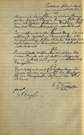 Styrelseprotokoll 1921-06-01