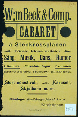 Affisch nr 0817, cabarét