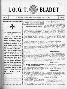 Distriktstidning, I.O.G.T BLADET Nr 7, 1929