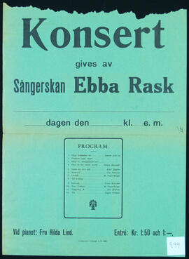 Affisch nr 0999, konsert