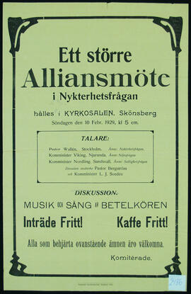 Affisch nr 2486, nykterhet, uppträdande