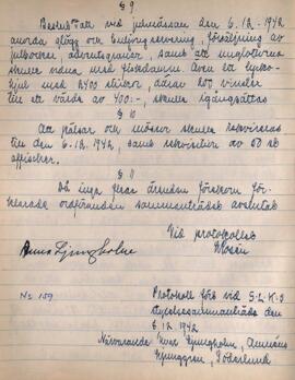 Styrelseprotokoll 1942-12-08