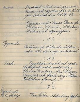Styrelseprotokoll 1948-09-15