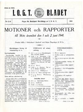 Distriktstidning, I.O.G.T BLADET Nr 5-6, 1941