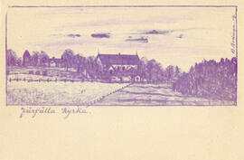 Vykort. Järfälla, kyrkan