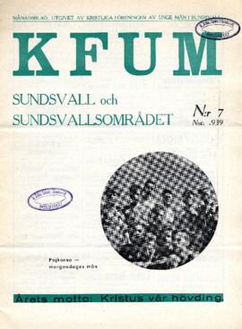 Månadsblad, K.F.U.M i Sundsvall, Nr 7, 1939