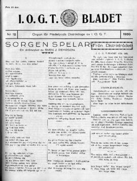 Distriktstidning, I.O.G.T BLADET Nr 12, 1930