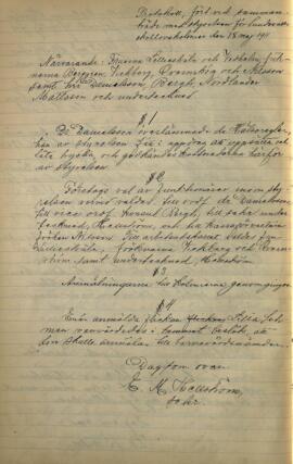 Styrelseprotokoll 1911-05-18