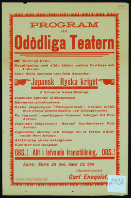 Affisch nr 2436, uppträdande