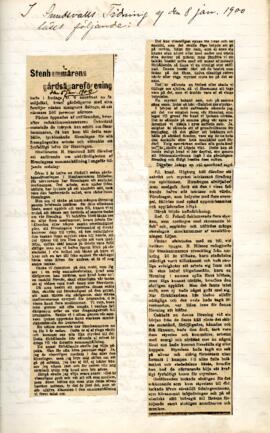 Tidningsartikel 1900-01-08
