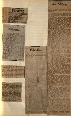 Tidningsurklipp rörande folkhälsan 1914-11-21-1914-12-01