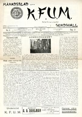 Månadsblad, K.F.U.M i Sundsvall, Nr 4, 1925