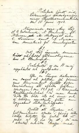 Styrelseprotokoll 1903-06-15