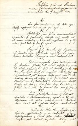 Sammanträdesprotokoll 1899-08-19