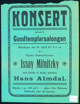 Affisch nr 0722, konsert