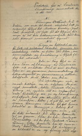 Protokoll 1922-10-12