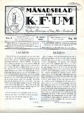 Månadsblad, K.F.U.M i Sundsvall, Nr 6, 1932