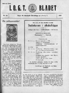 Distriktstidning, I.O.G.T BLADET Nr 10, 1939