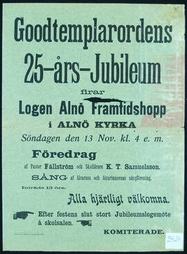 Affisch nr 2426, föredrag, uppträdande