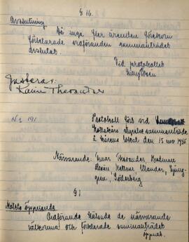 Styrelseprotokoll 1945-11-15