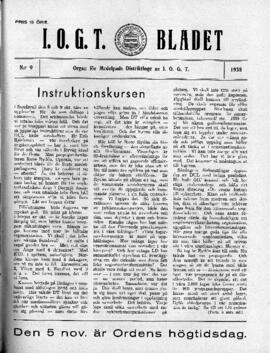 Distriktstidning, I.O.G.T BLADET Nr 9, 1938