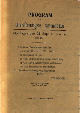 Protokoll 1908-09-28, program