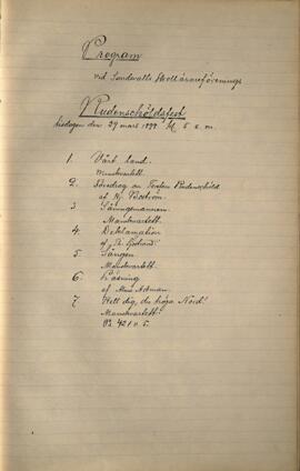 Program vid Rudenschöldsfesten 1898-03-29