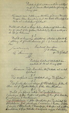 Utskottets protokoll 1904-05-14 och 1904-05-16