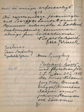 Styrelseprotokoll 1933-02-20