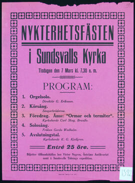 Affisch nr 1392, nykterhet, fest