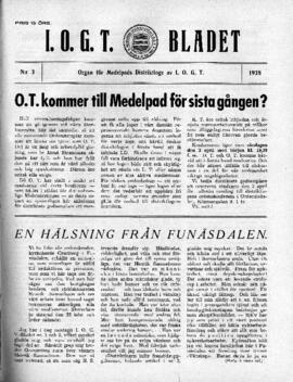 Distriktstidning, I.O.G.T BLADET Nr 3, 1938