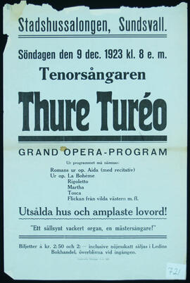 Affisch nr 0721, konsert