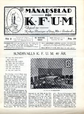 Månadsblad, K.F.U.M i Sundsvall, Nr 2, 1933