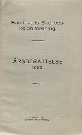 Års- och revisionsberättelse 1923