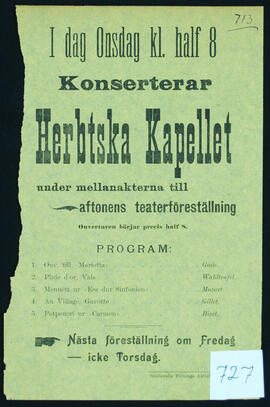 Affisch nr 0727, konsert
